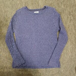 Croft & Barrow Womens Blue Cable Knit Cotton Sweater XL Navy Pullover RN73277